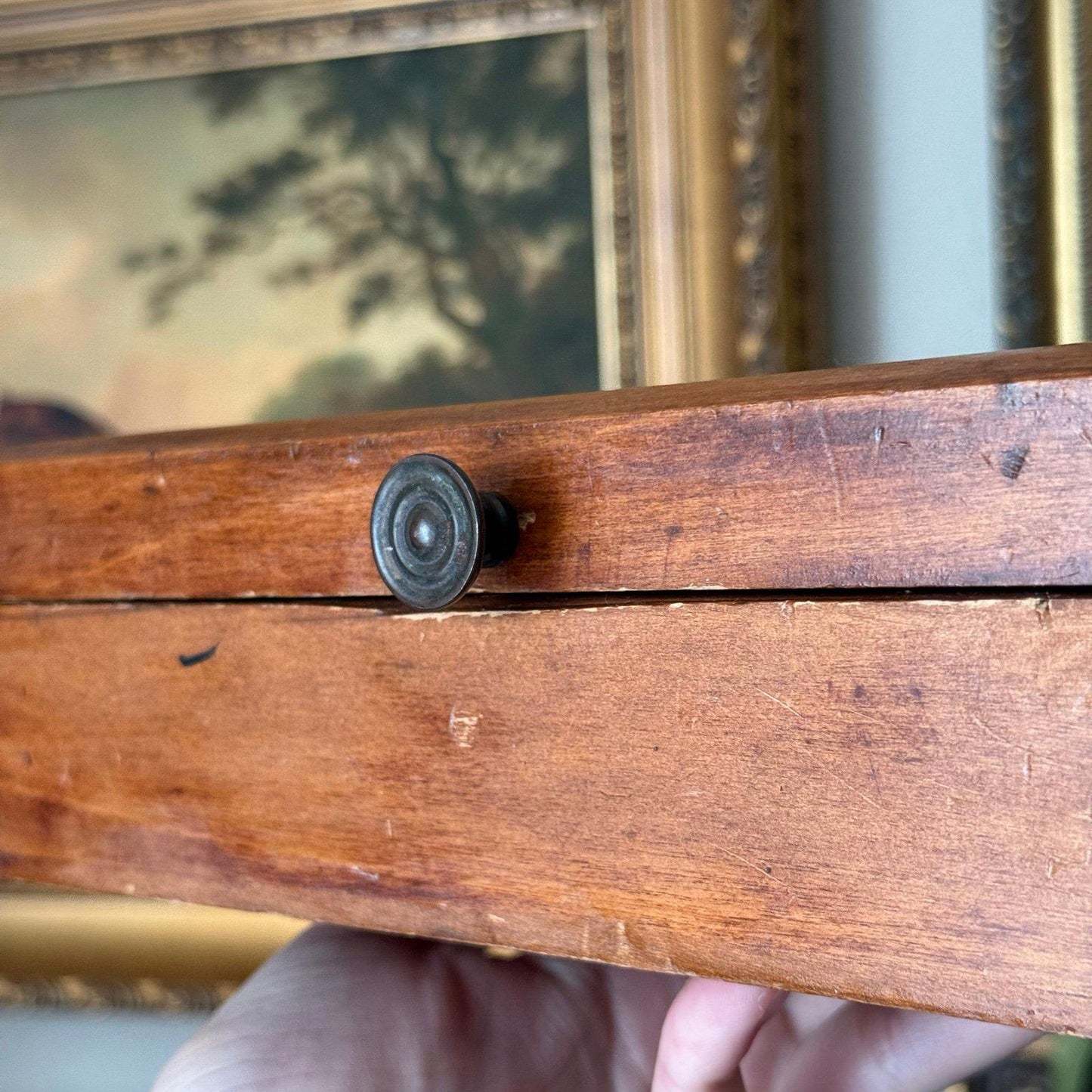Vintage Wooden Box with metal hardware