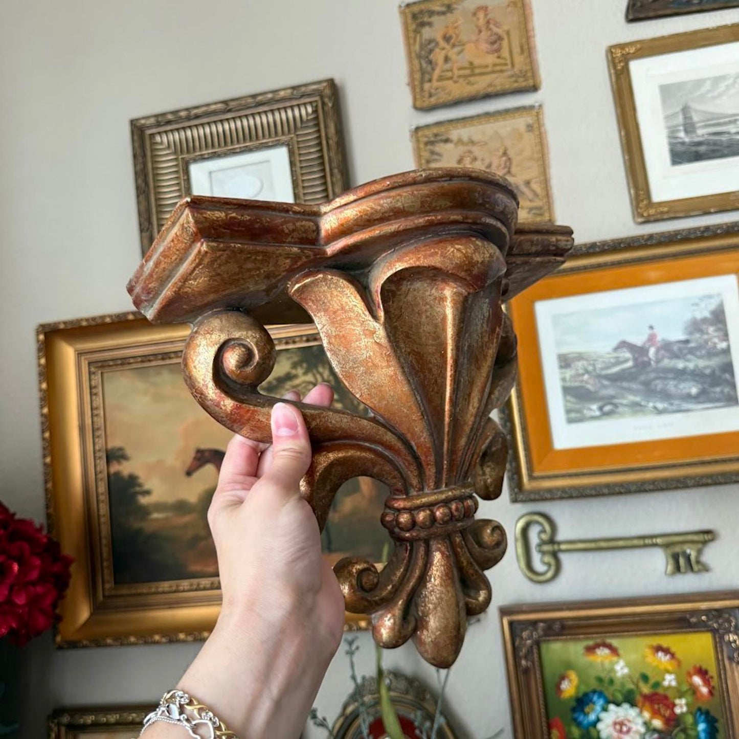 Vintage Pedestal Wall Shelf