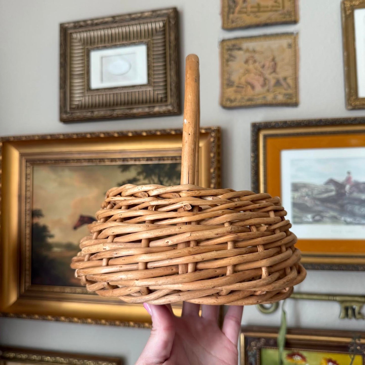 Vintage Round Woven Basket