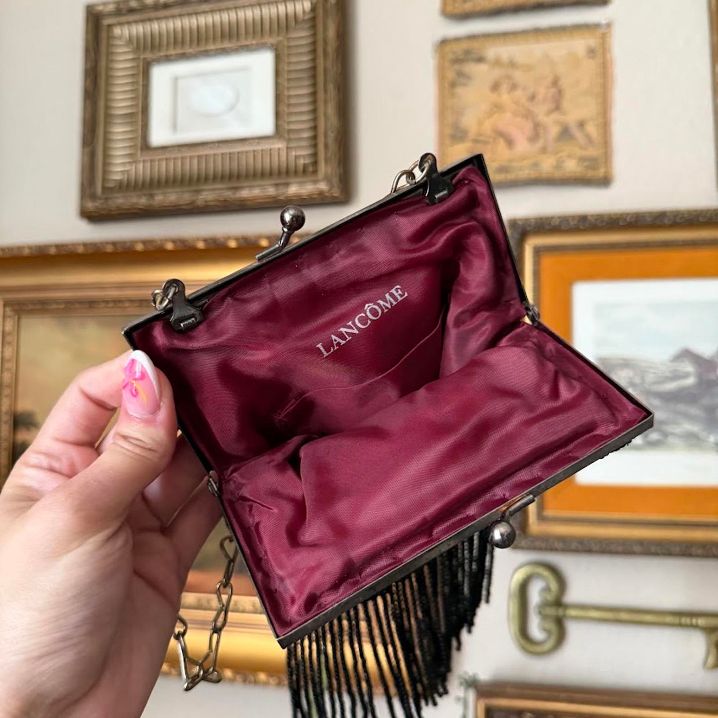 Vintage Y2K Lancome Beaded Crossbody Bag