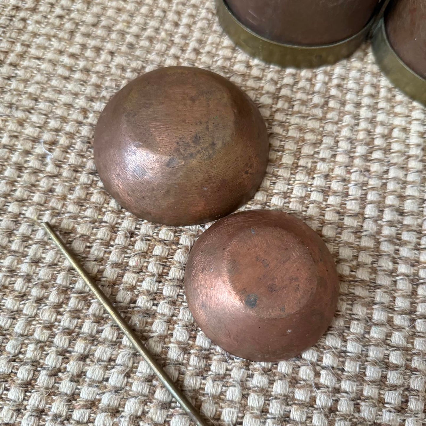 Vintage Brass Metal Canister Set