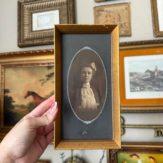 Vintage Woman in Gold Frame