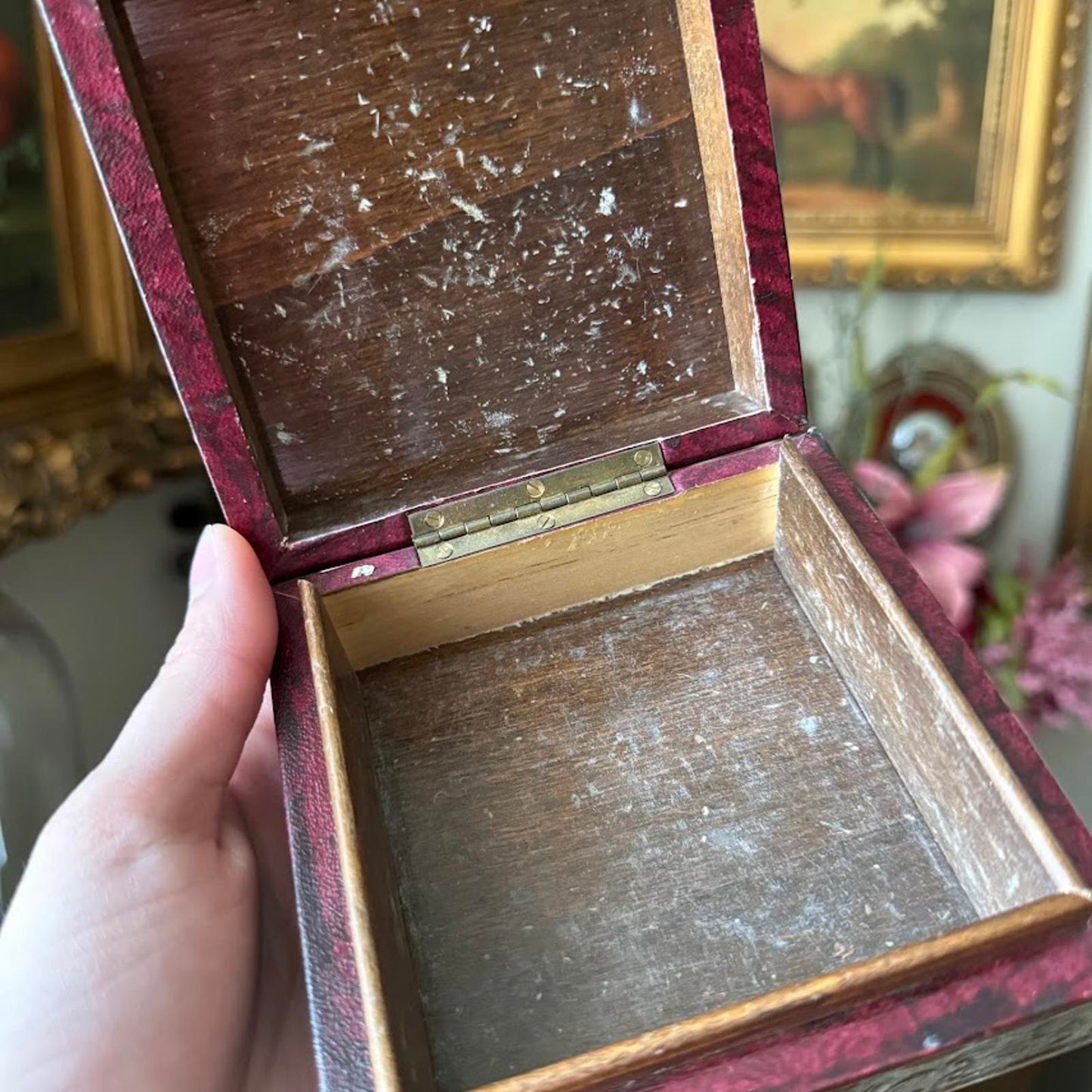 Vintage Wooden Italian Trinket Box