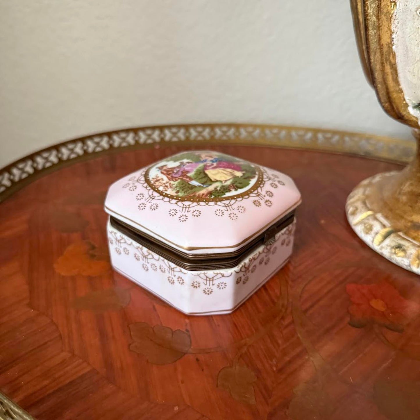 Vintage Hinged Couples Trinket Box