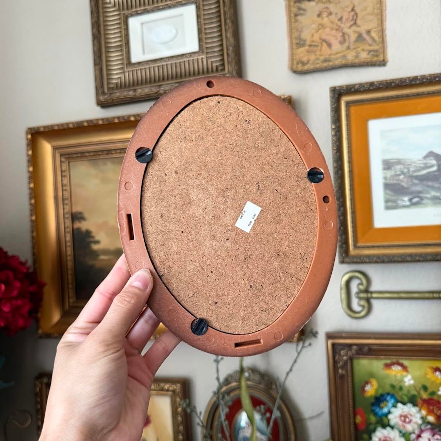 Vintage Portrait Print in Oval Frame