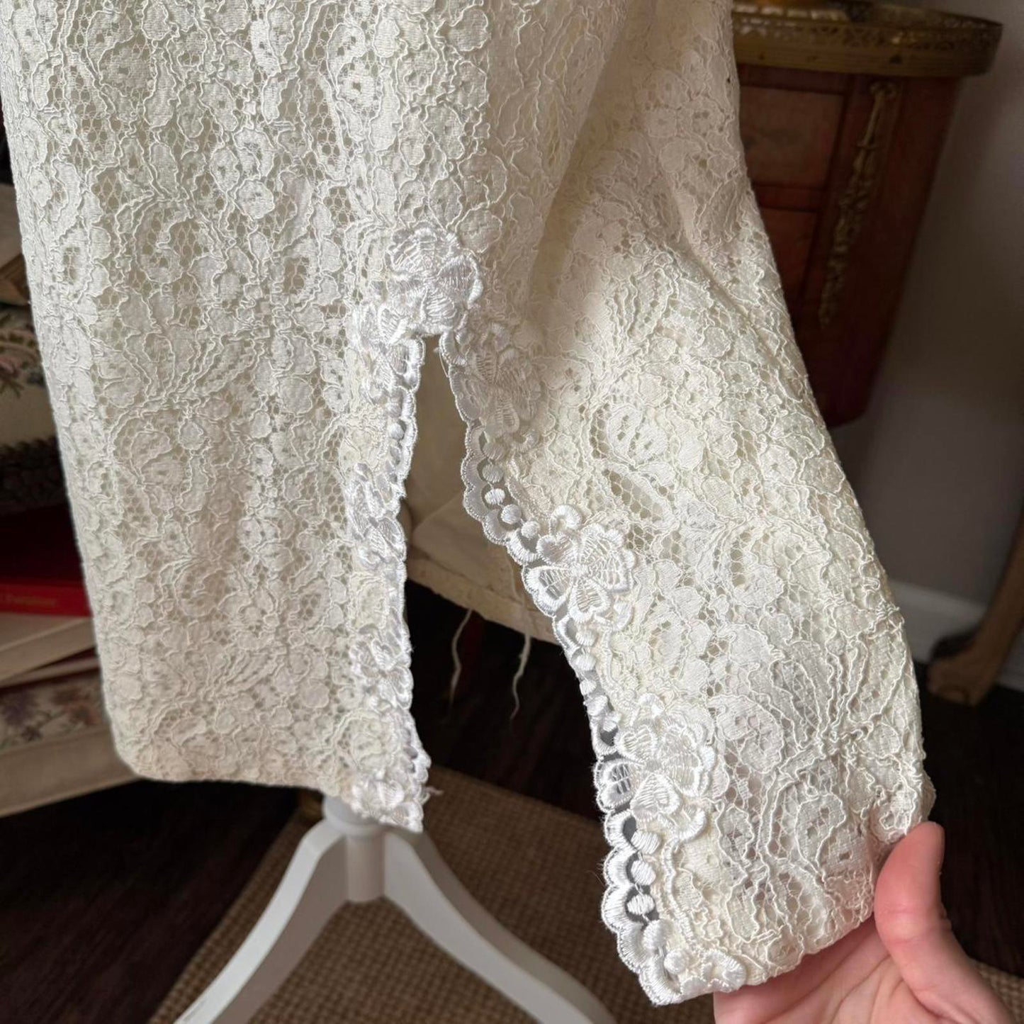 1960s style Vintage wedding Cream lace dress