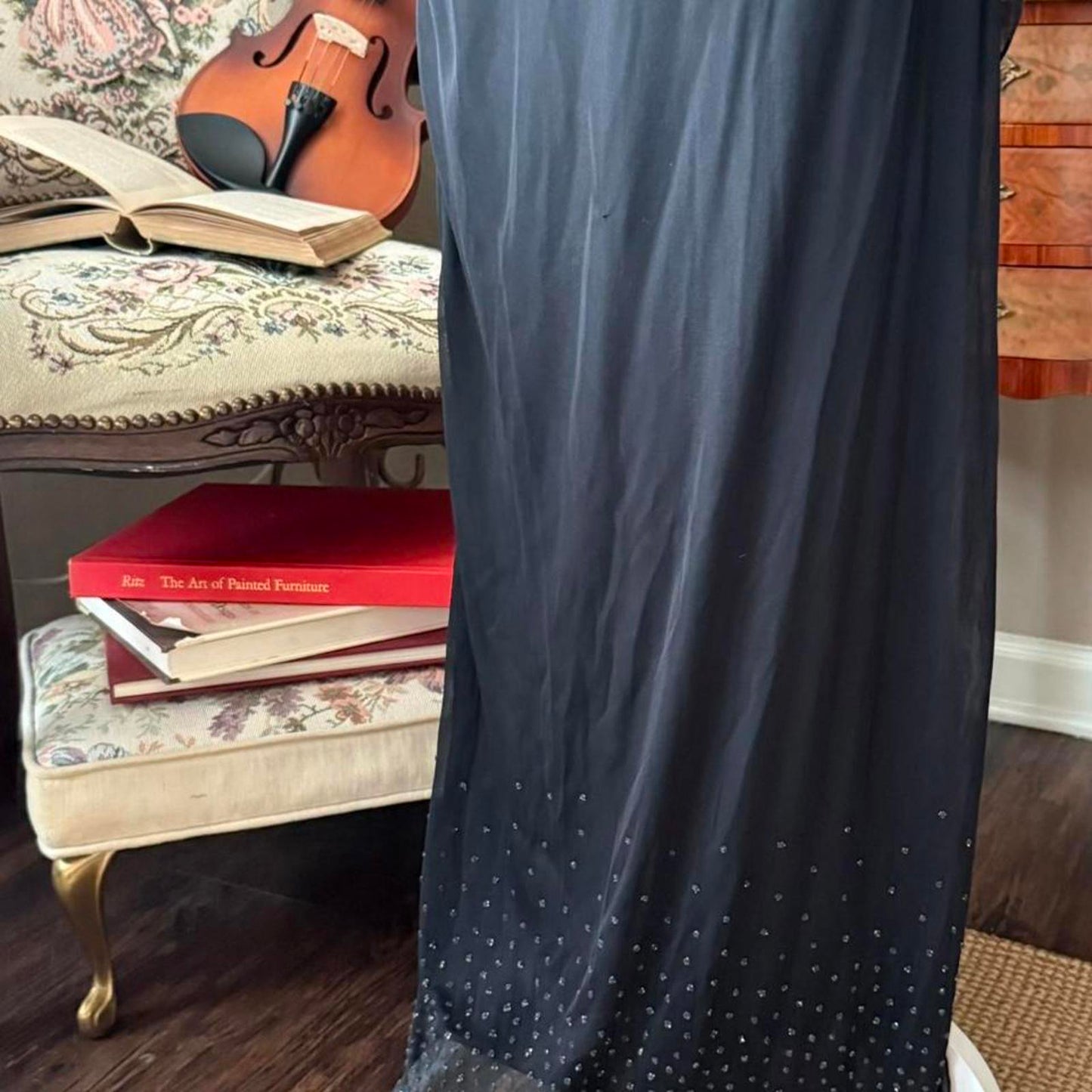 Rampage Black beaded maxi dress with adjustable straps