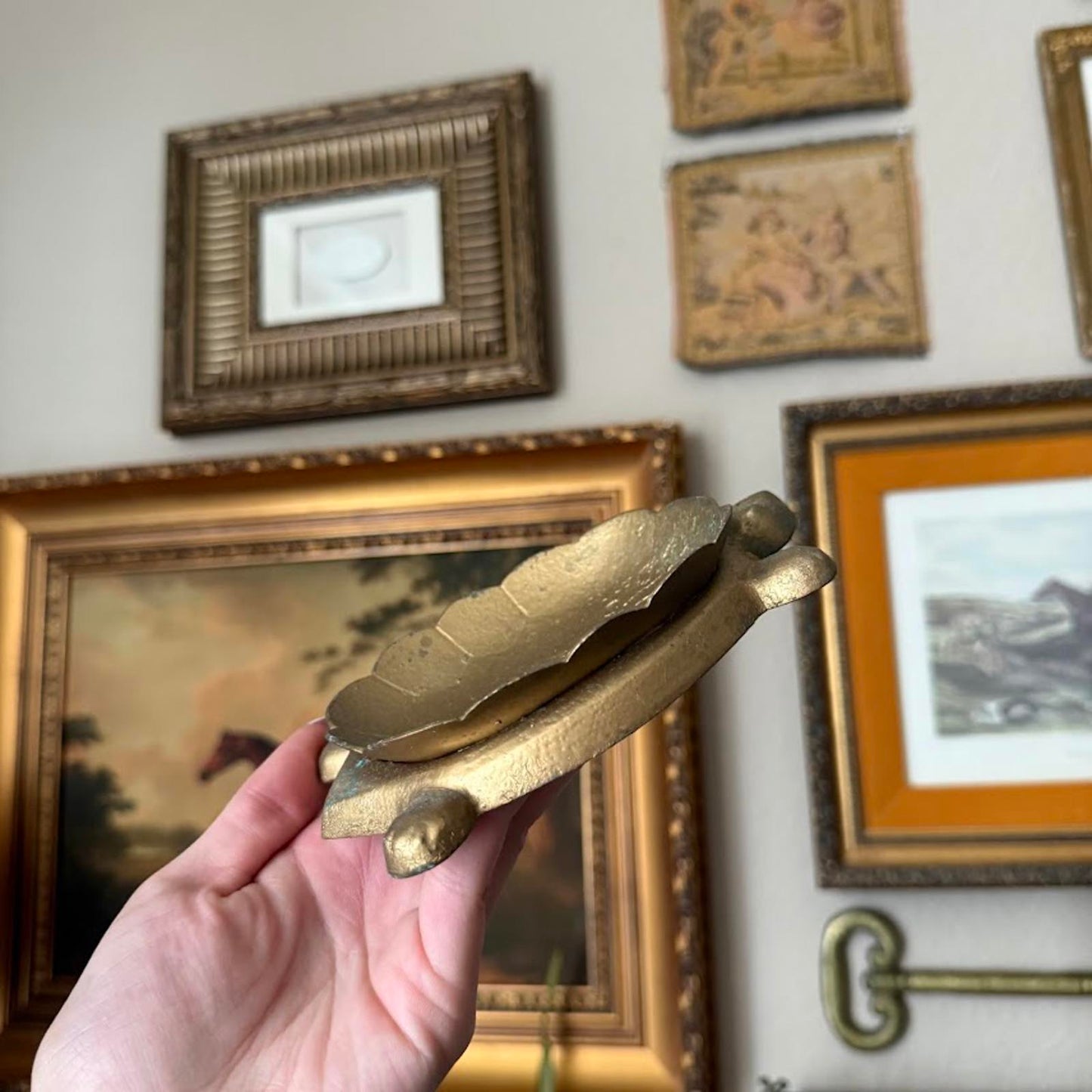 Vintage Brass Turtle Dish