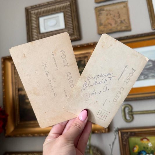 Vintage Antique Set of Men Portrait Postcard Photo