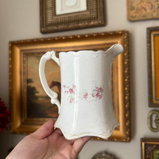 Vintage Hand-Painted Floral Pitcher