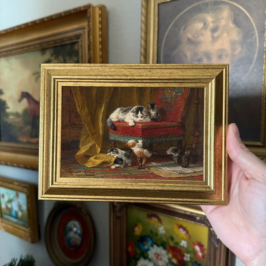 Vintage Style Kitties Playing Art Print gallery wall