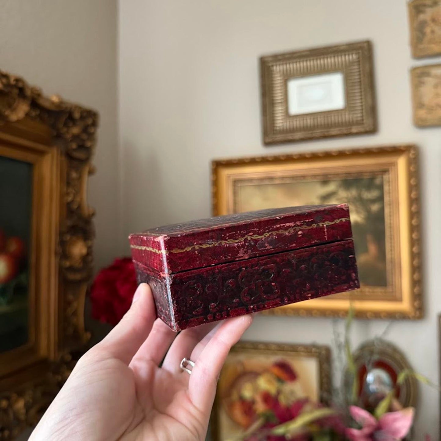 Vintage Wooden Italian Trinket Box