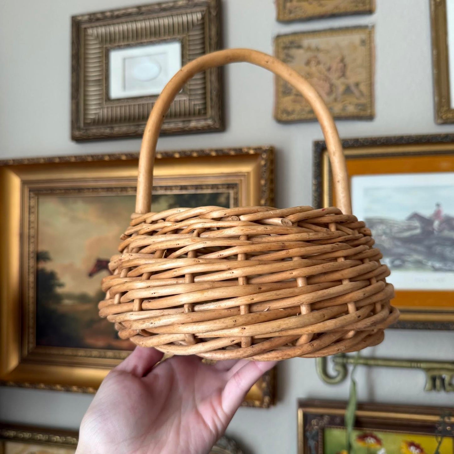 Vintage Round Woven Basket