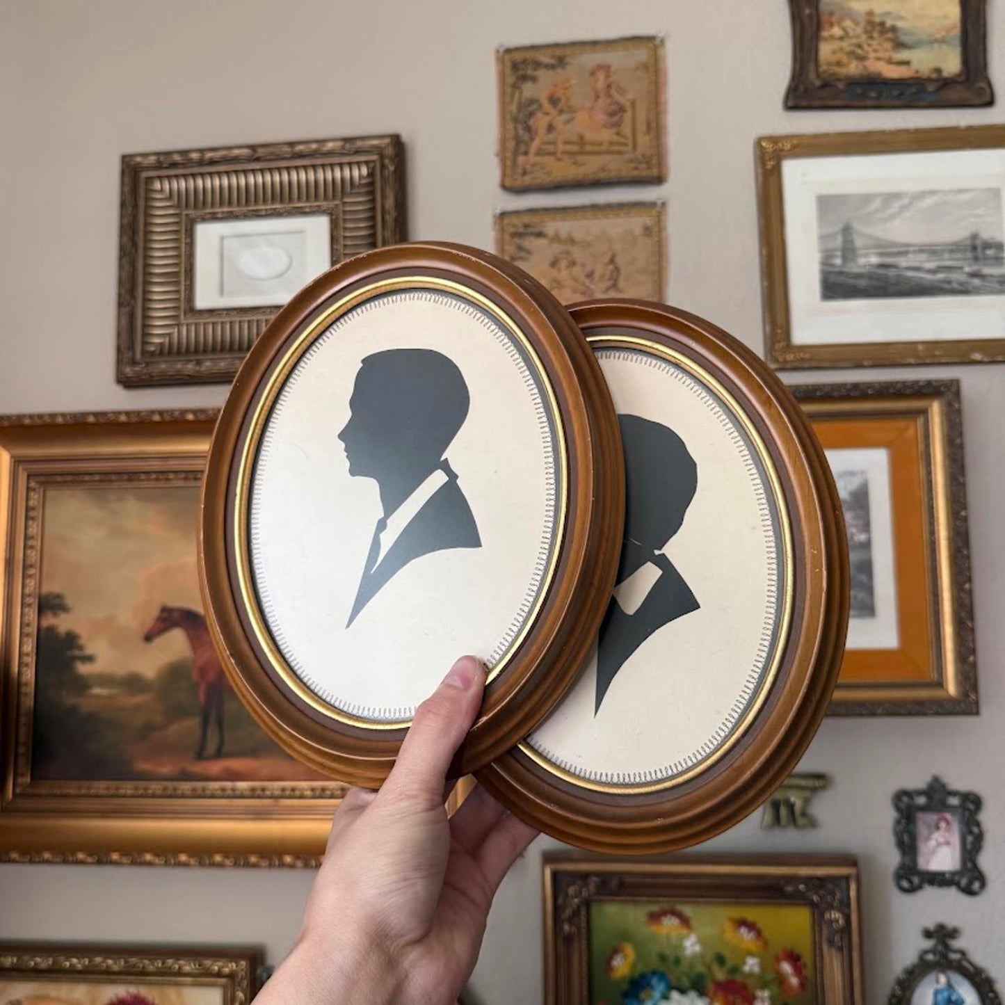 Vintage Silhouette in Wooden Frame
