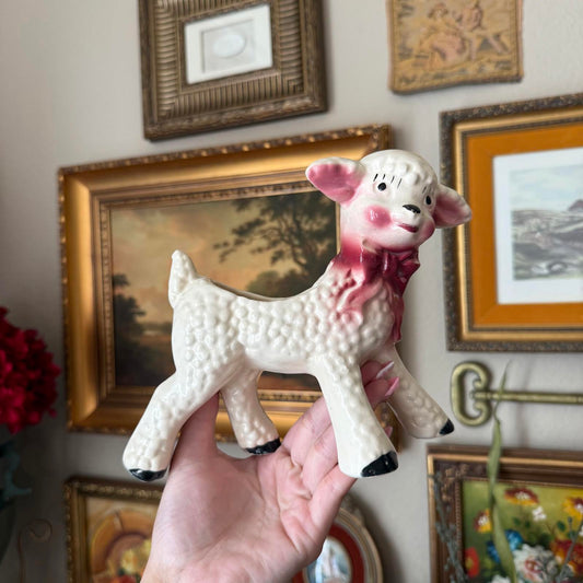 Vintage Ceramic Baby Lamb Planter