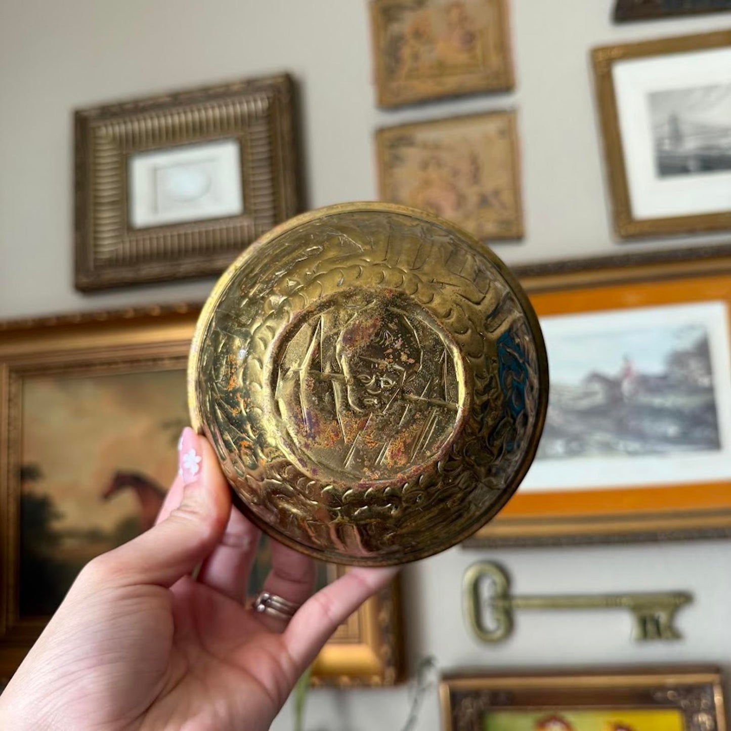 Vintage Brass Embossed Bowls