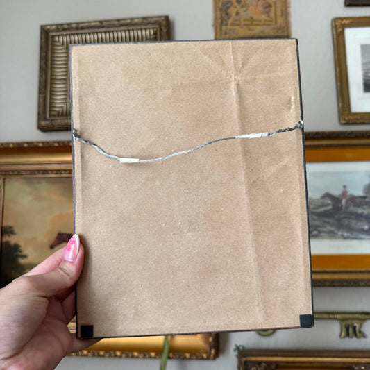 Vintage Framed Silhouette of A Girl and A Cat