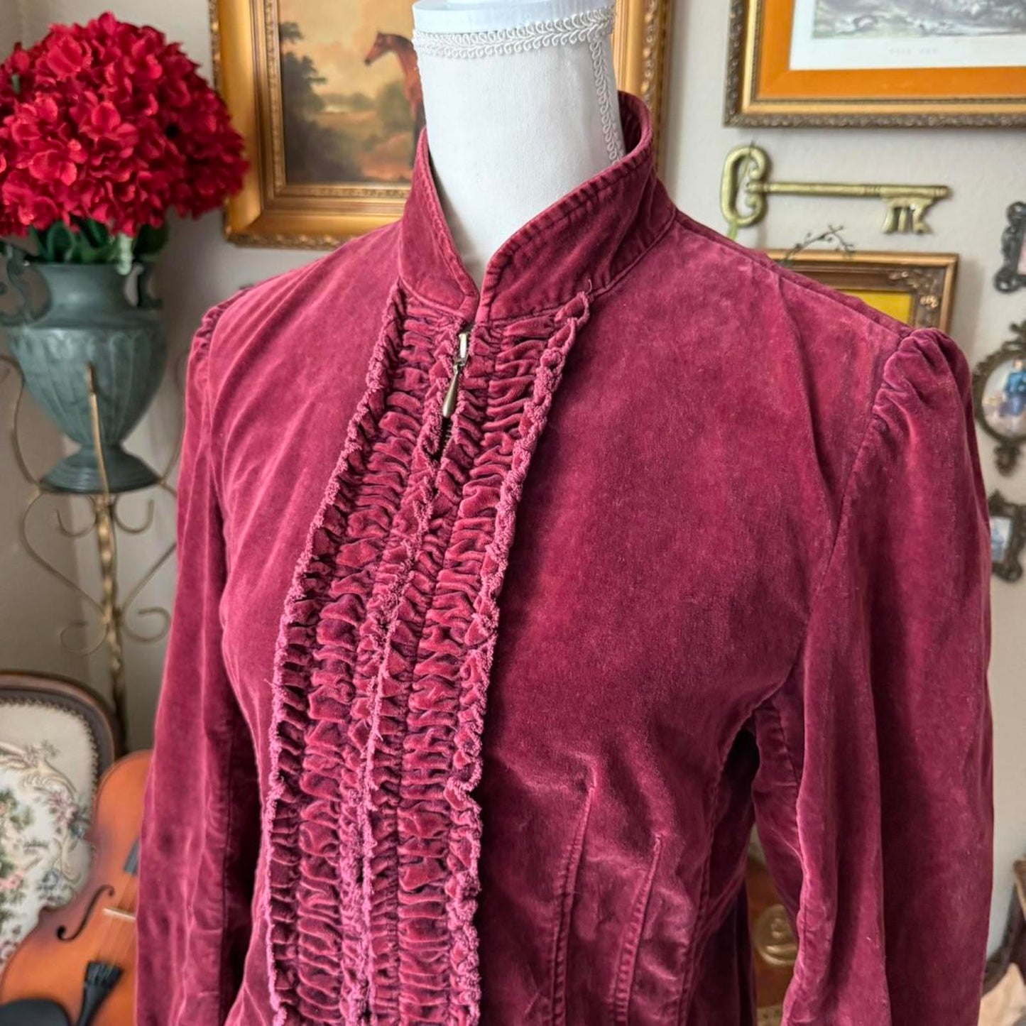 Express Women's Burgundy and Red Jacket