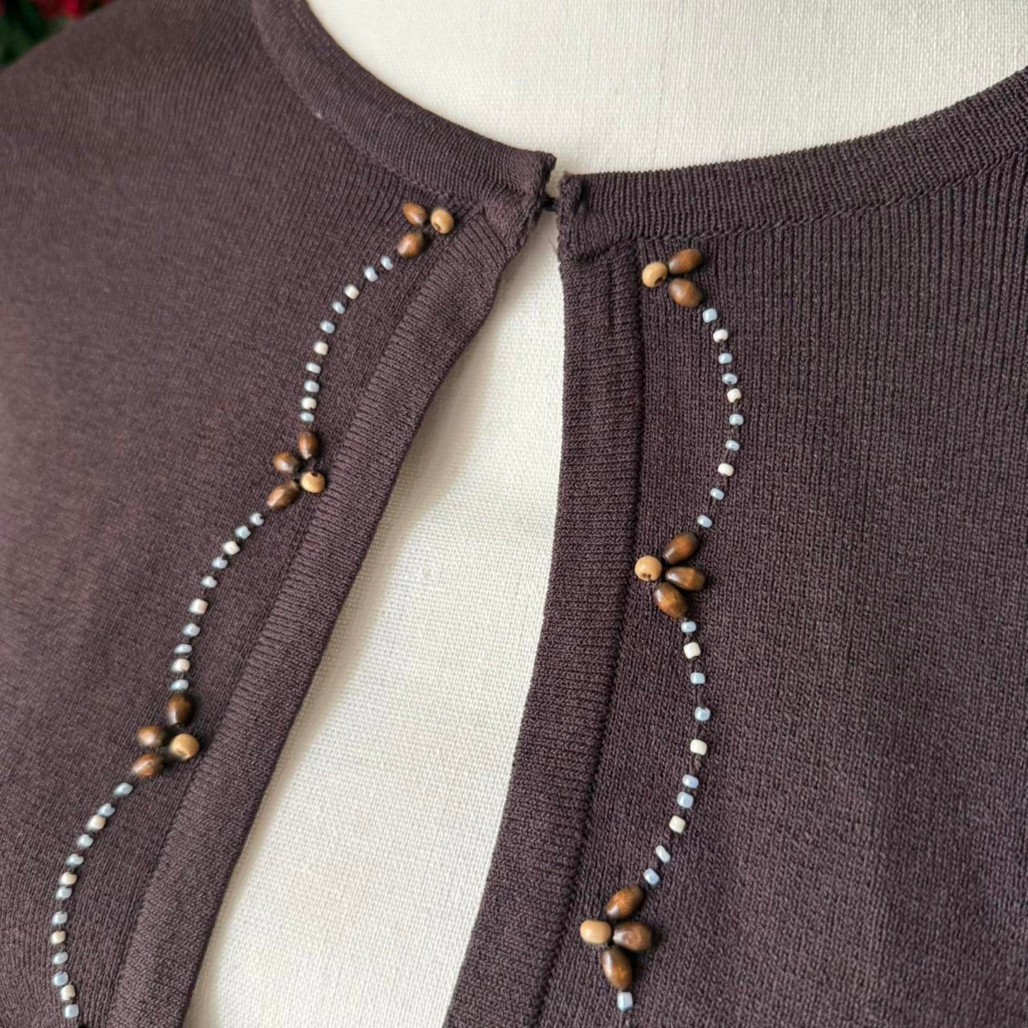 Women's Brown and Purple Cardigan