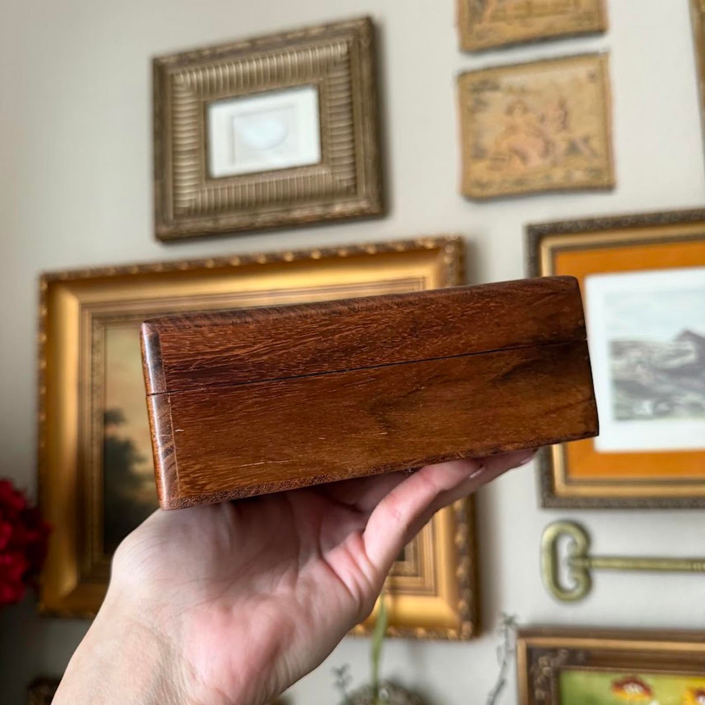 Vintage Hand Carved Wooden Box