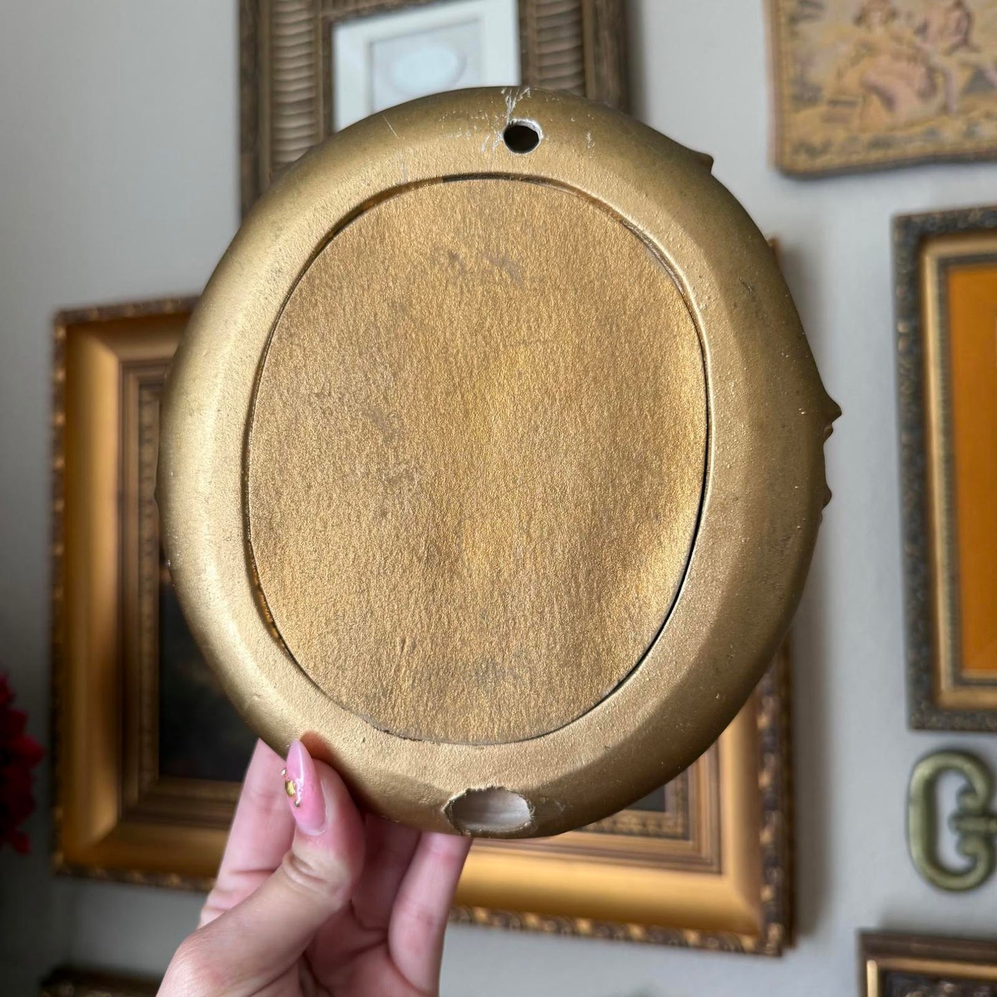 Vintage Gold Cherub Wall Plaques