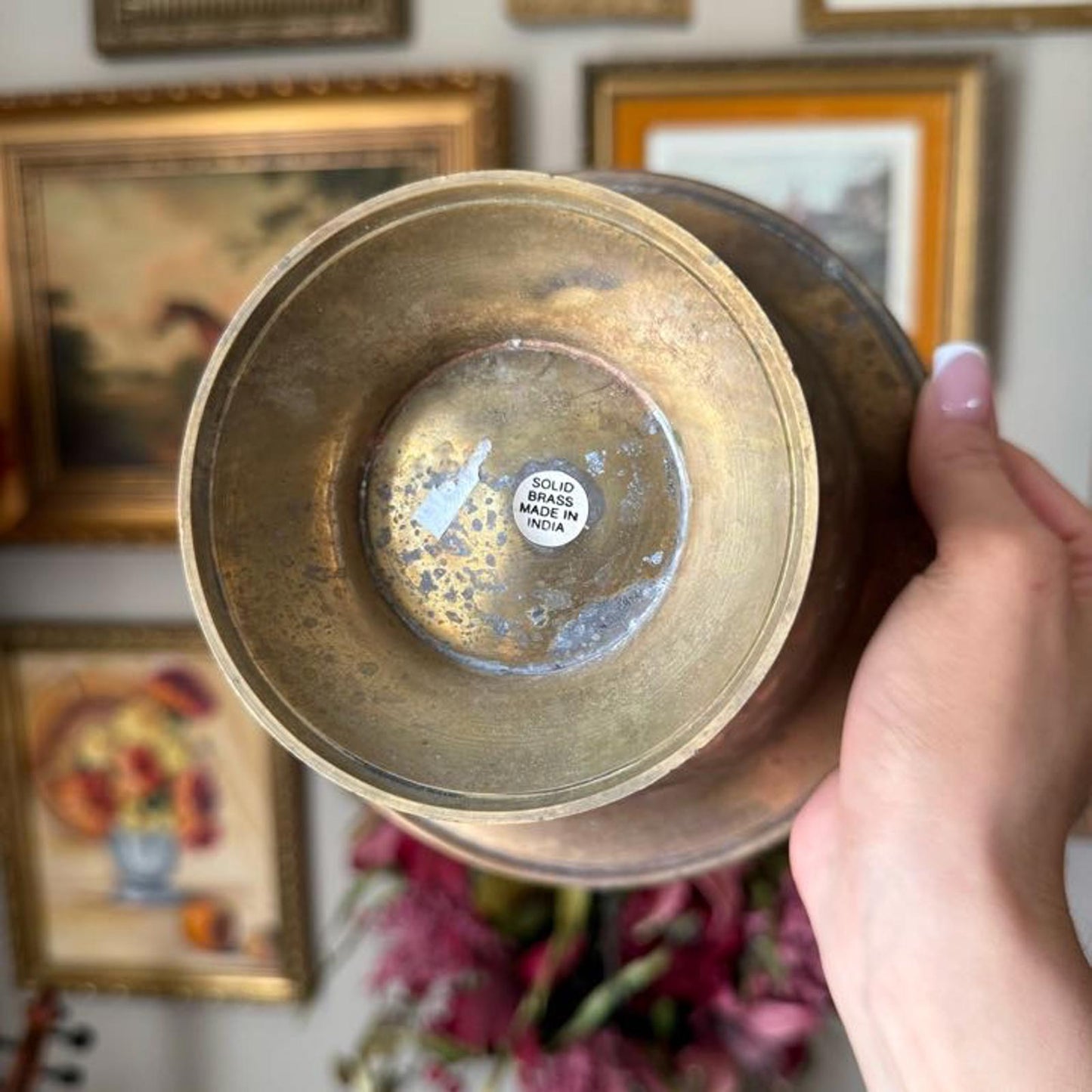 Vintage Brass Rope Detail Basket