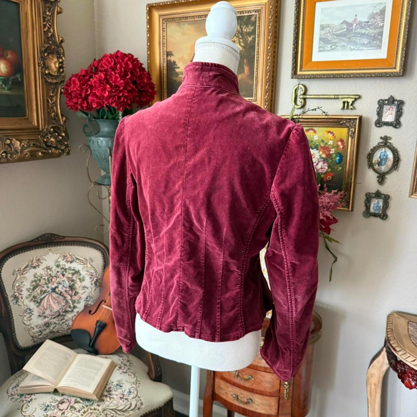 Express Women's Burgundy and Red Jacket