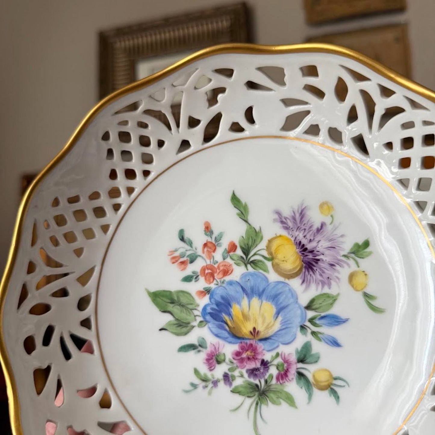 Vintage Floral Porcelain Dish