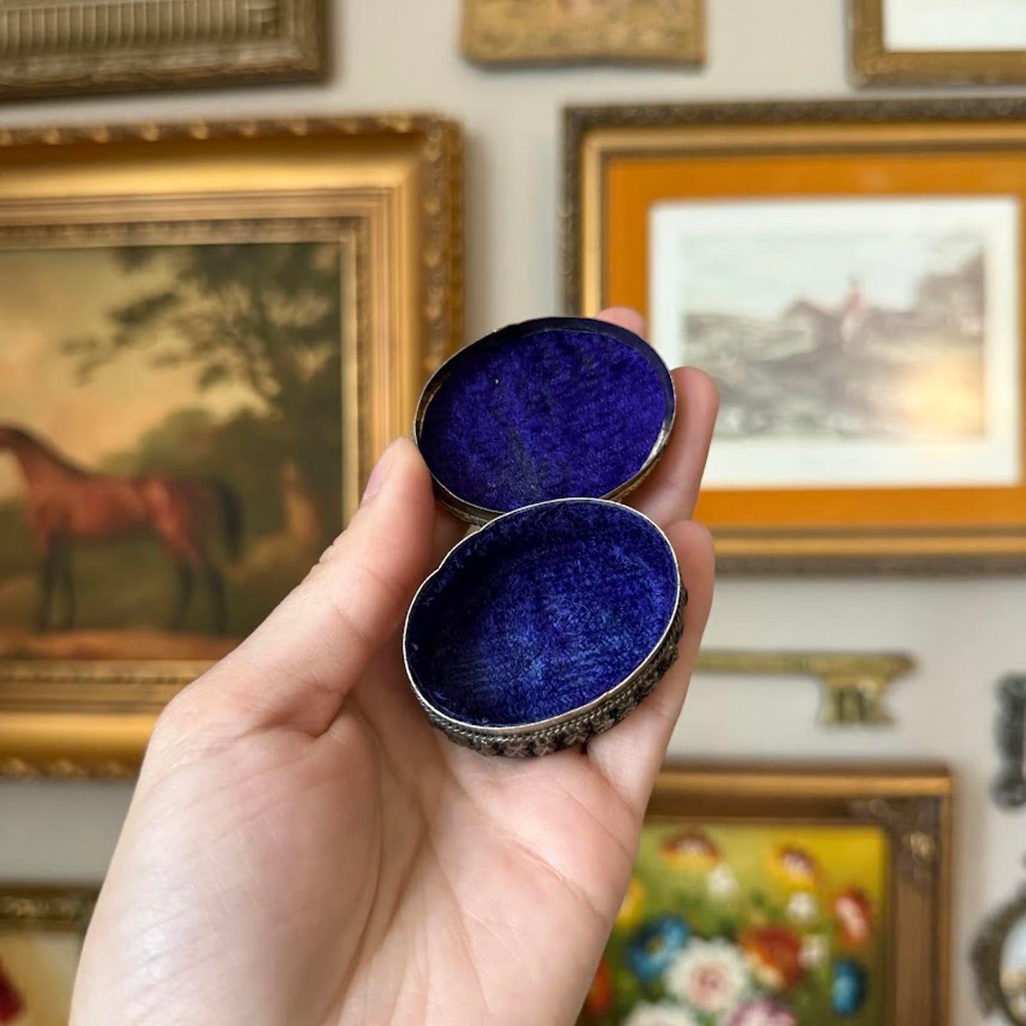 Vintage Mini Metal Trinket Box