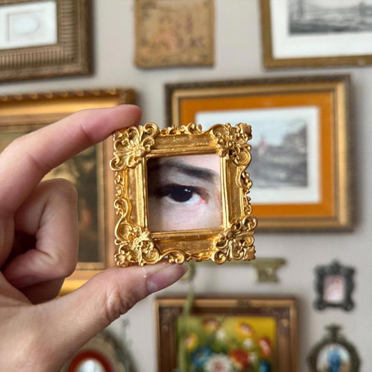 Vintage Style Resin ornate Mini Ladies Eye Art print Magnet Art Piece Decor