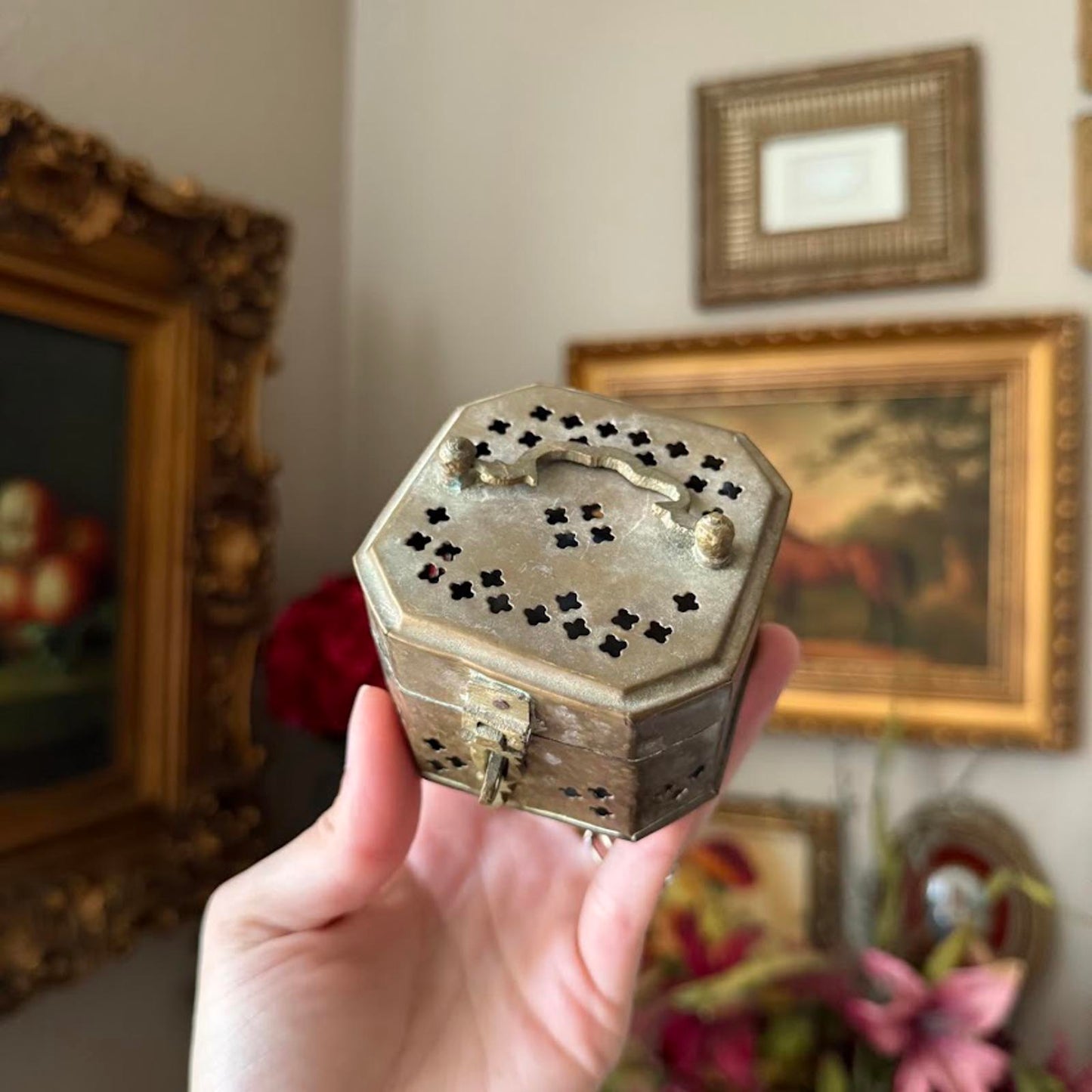 Vintage Brass Cricket Box
