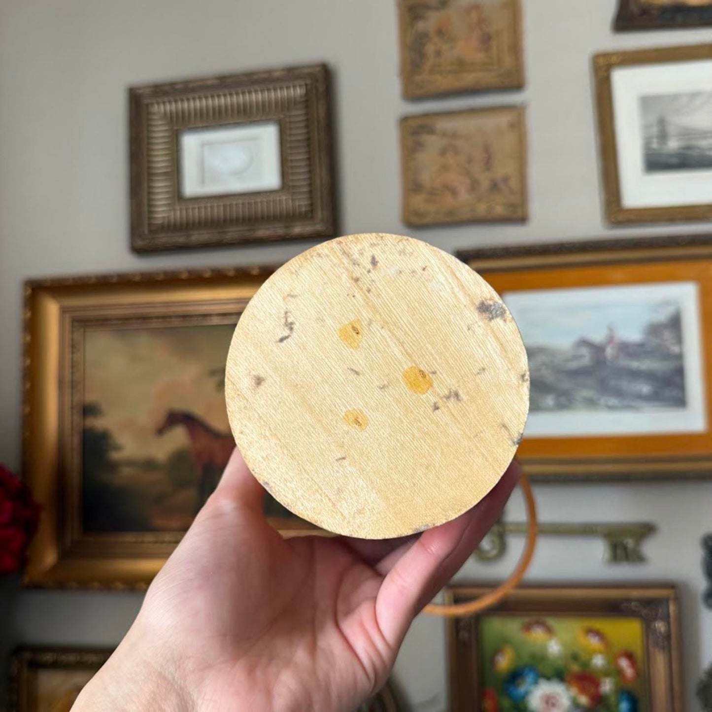 Vintage Tall Round Basket with Swing Handle