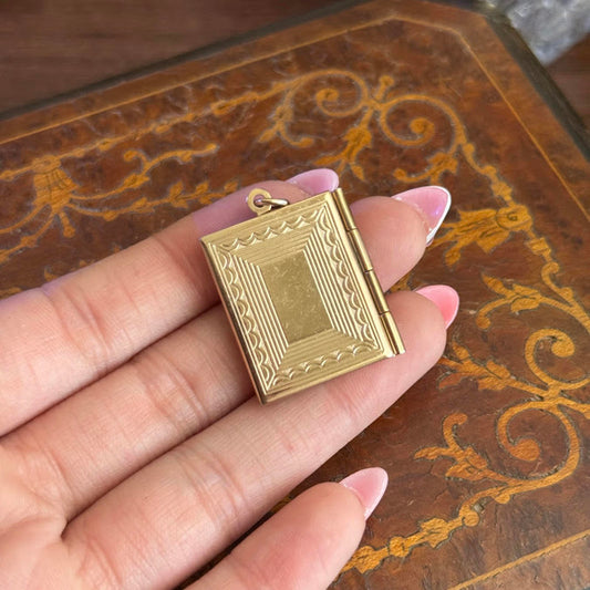 Vintage 60s Gold Tone "This is Your Life" Book Locket Pendant