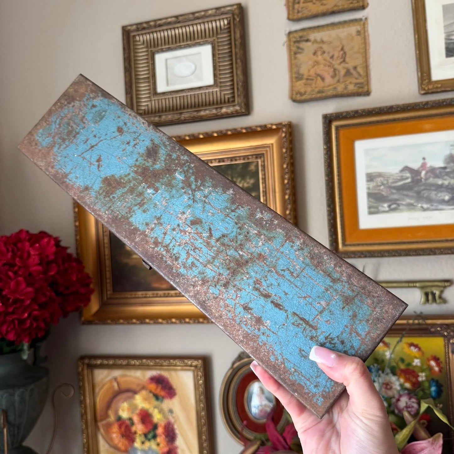 Vintage Rectangle Metal Tool Box
