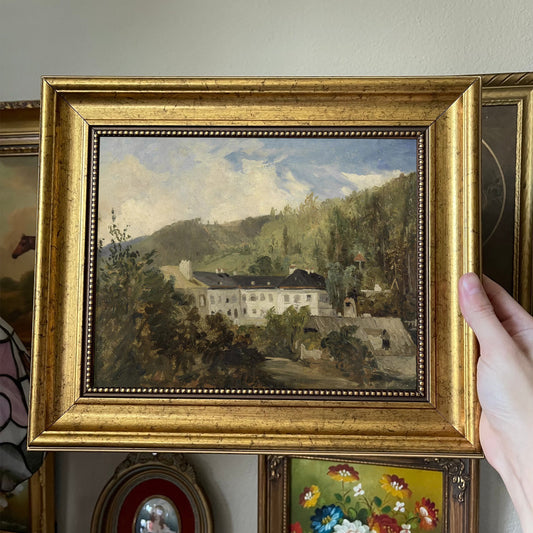 Vintage inspired House scenery art print framed Gallery Wall