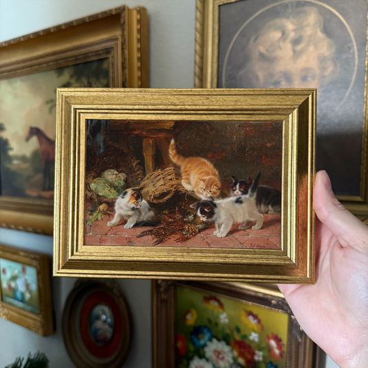 Kitties playing with Lobsters Art Print Gallery Wall