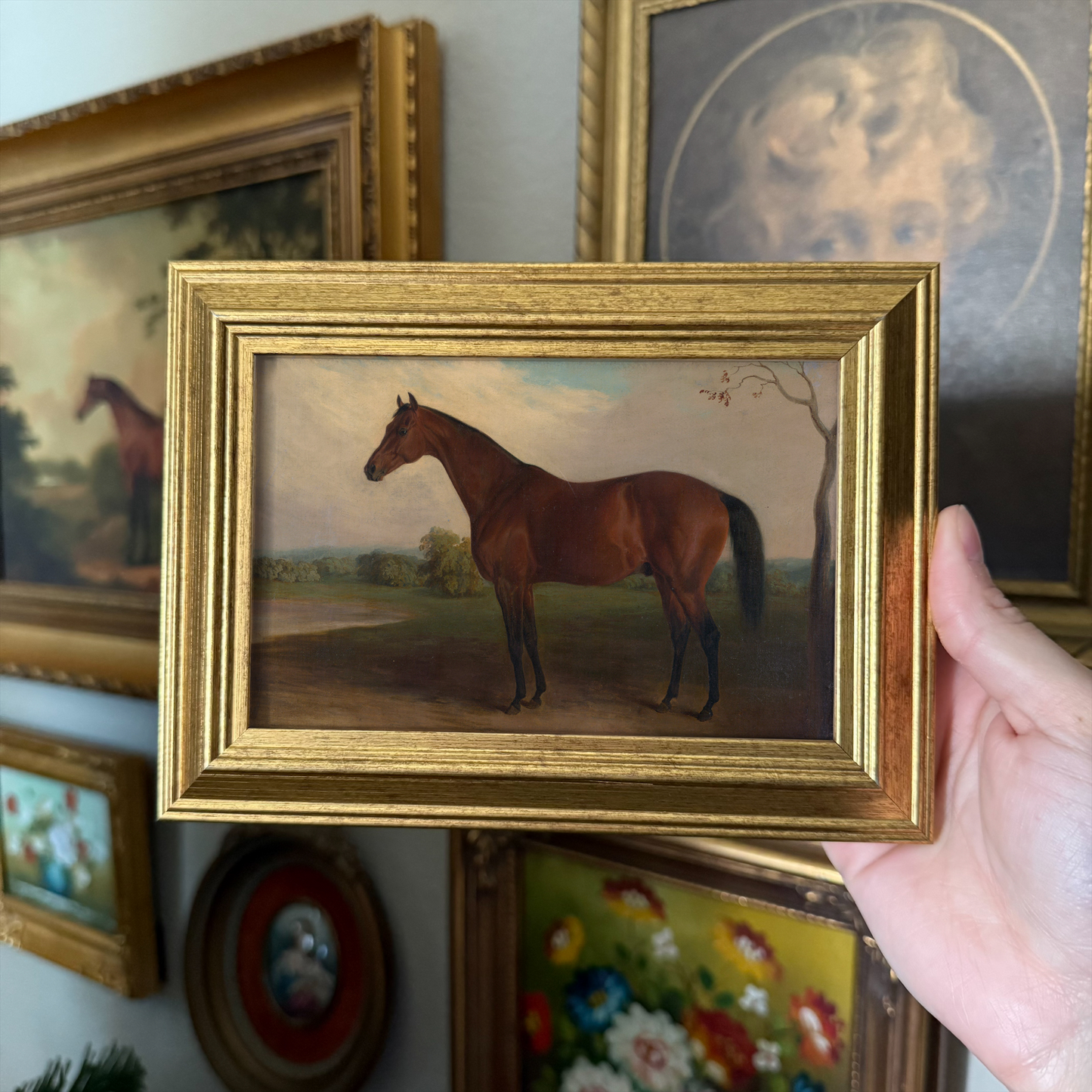Brown Horse Landscape Art Print Gallery Wall