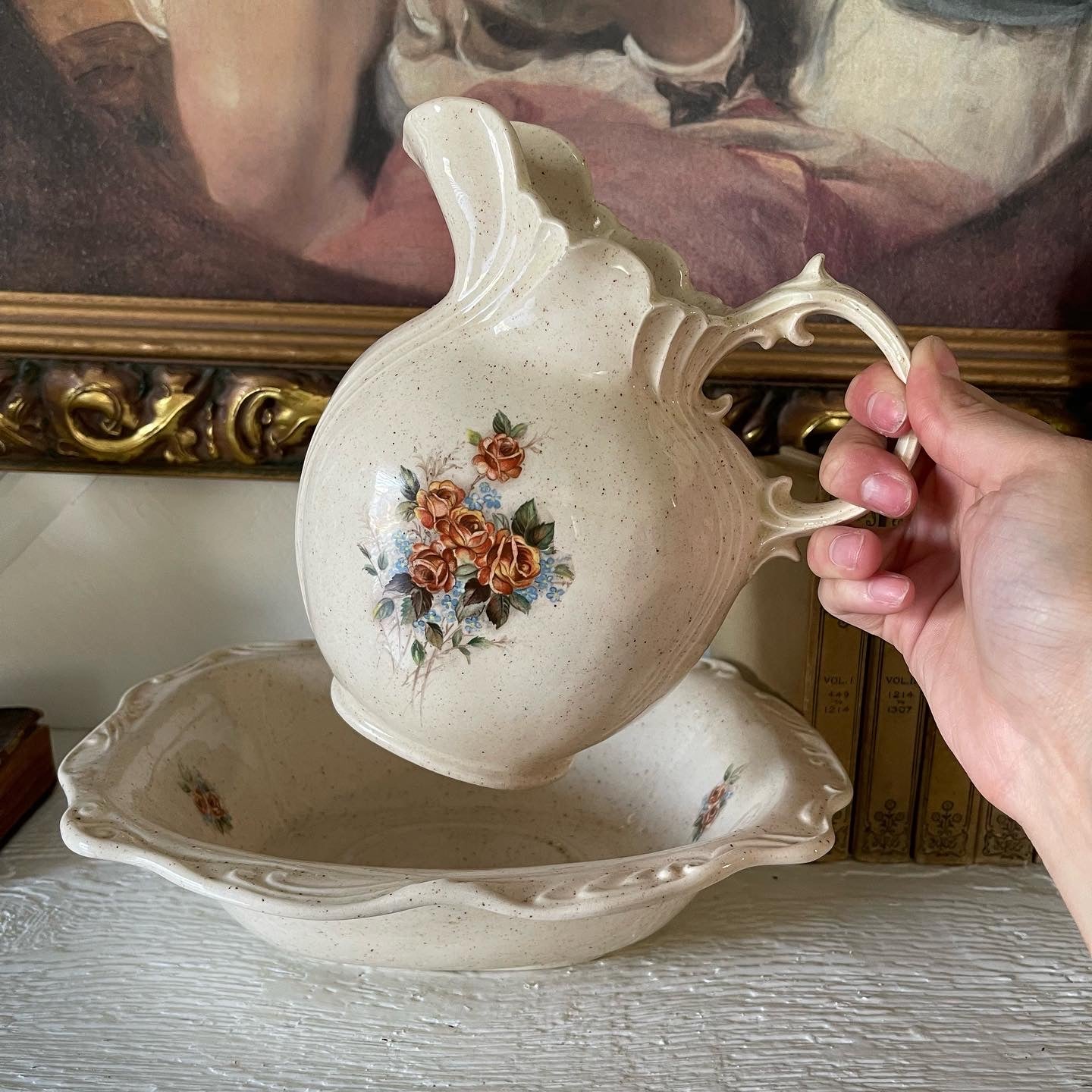 Vintage 1970s Arnels wash basin and pitcher