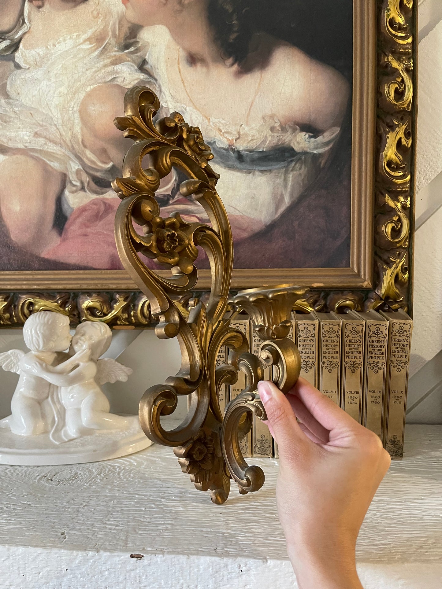 Vintage Hollywood Regency Gold Homco Candle Holders