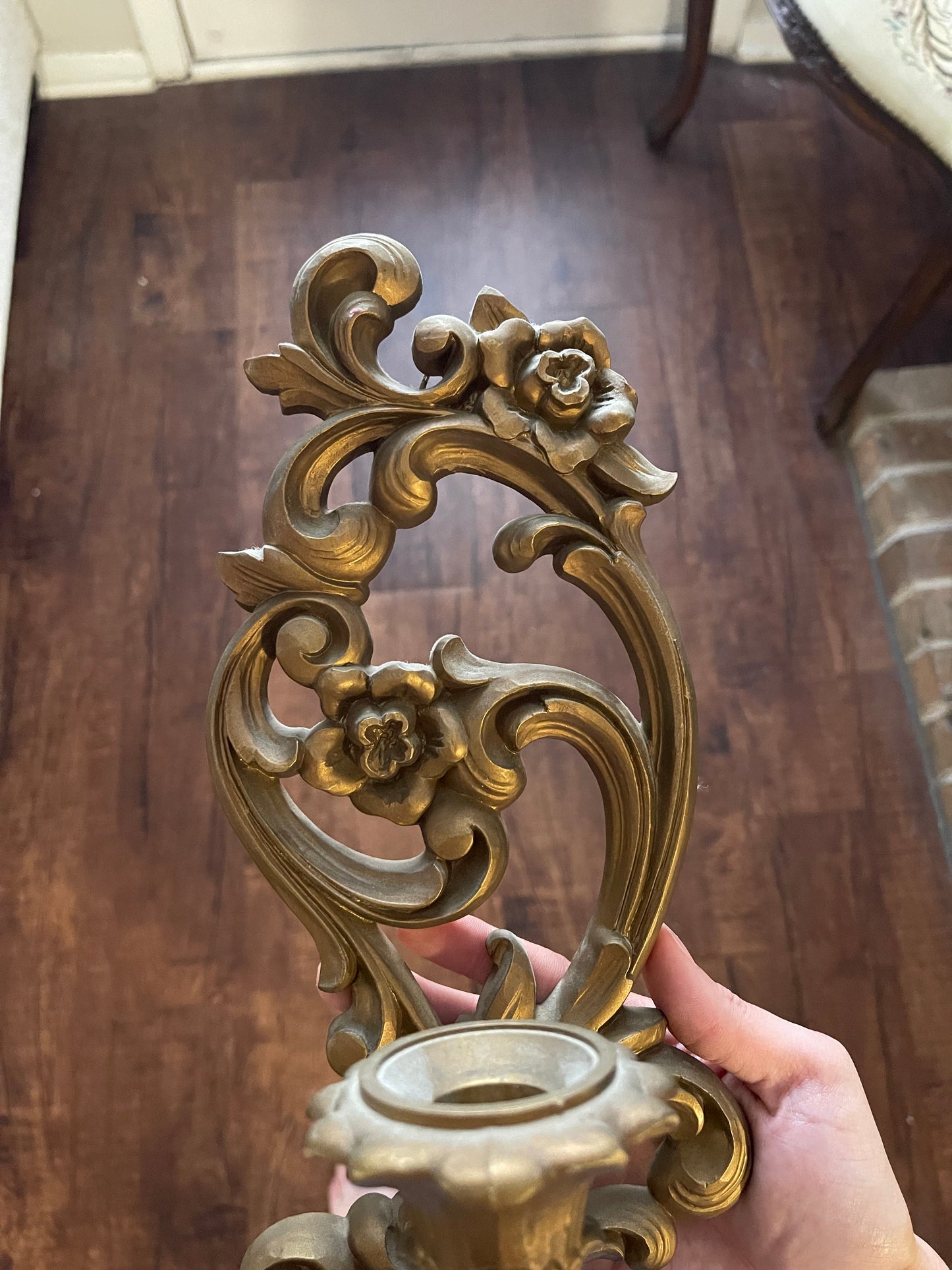 Vintage Hollywood Regency Gold Homco Candle Holders