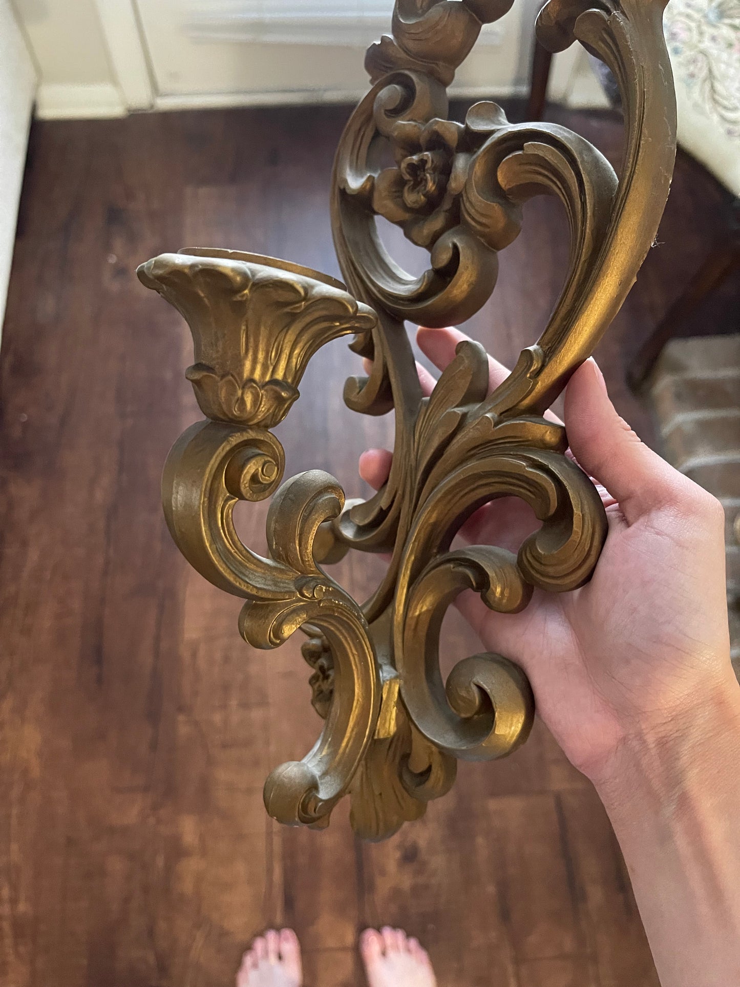 Vintage Hollywood Regency Gold Homco Candle Holders