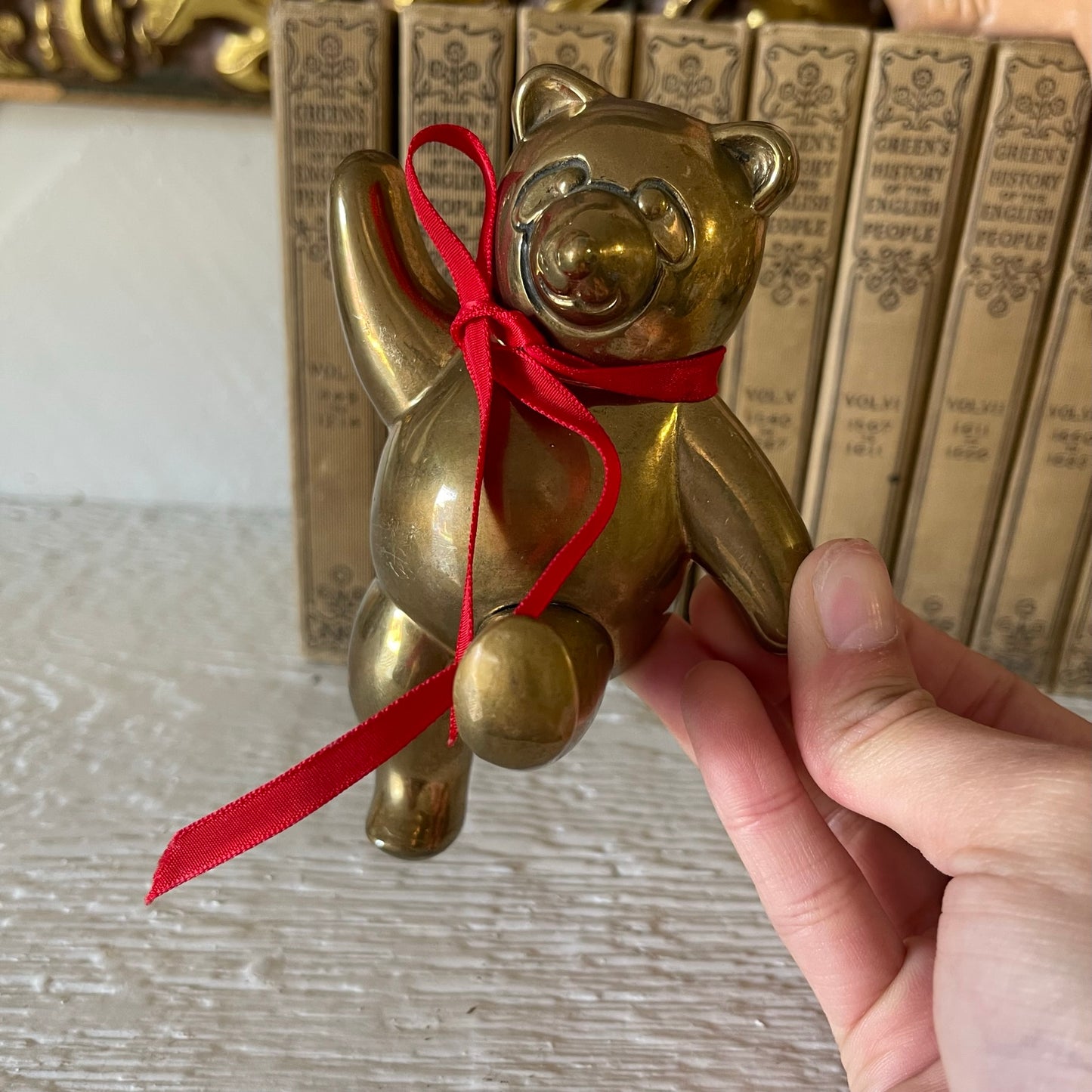 Vintage brass bear hook