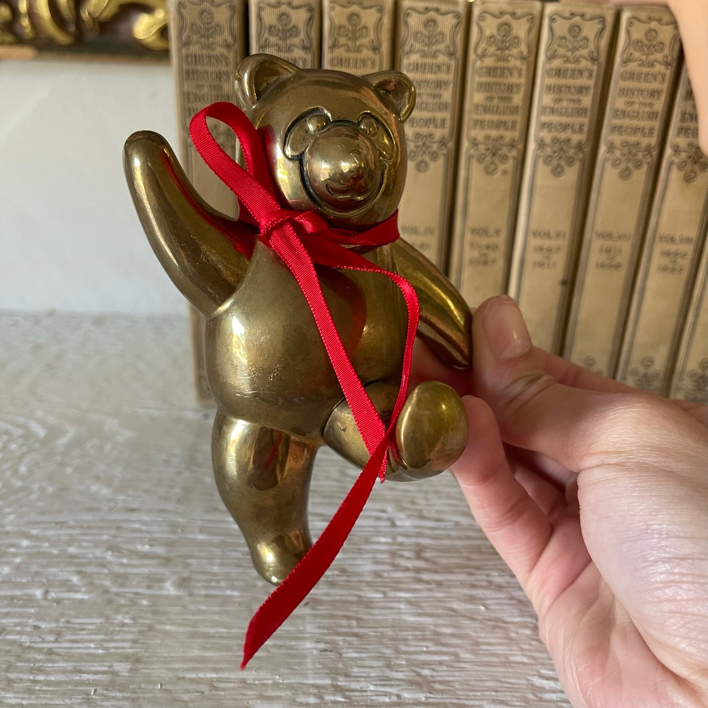 Vintage brass bear hook