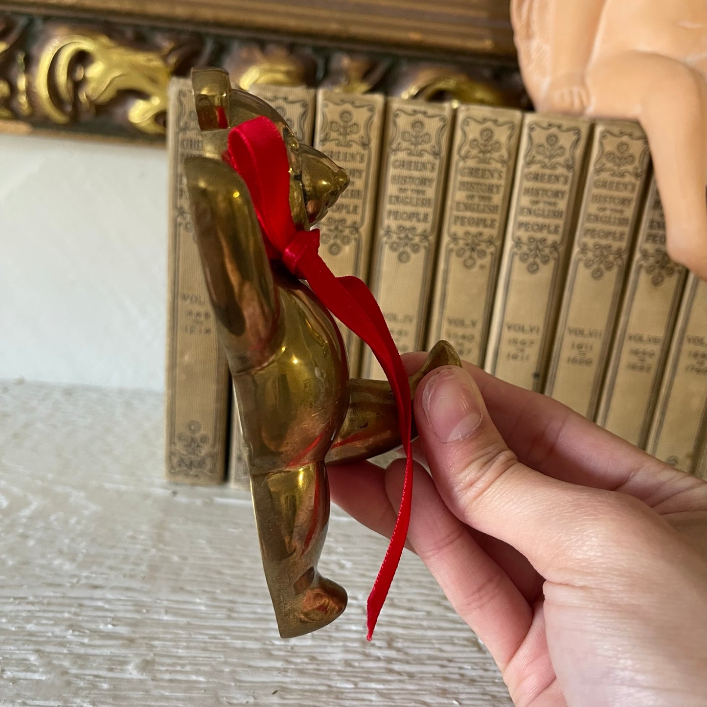 Vintage brass bear hook