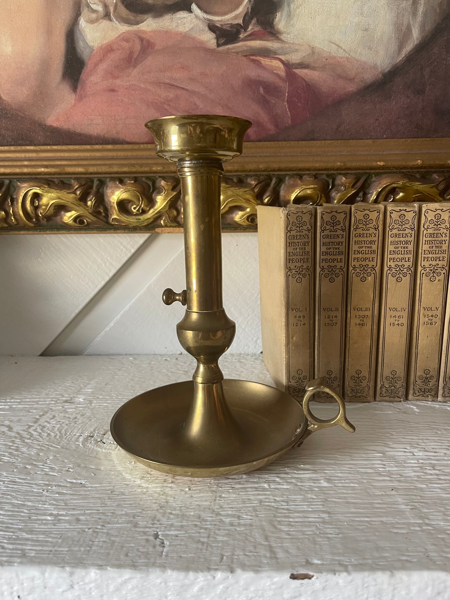 Vintage Brass Chamberstick Candle Holder