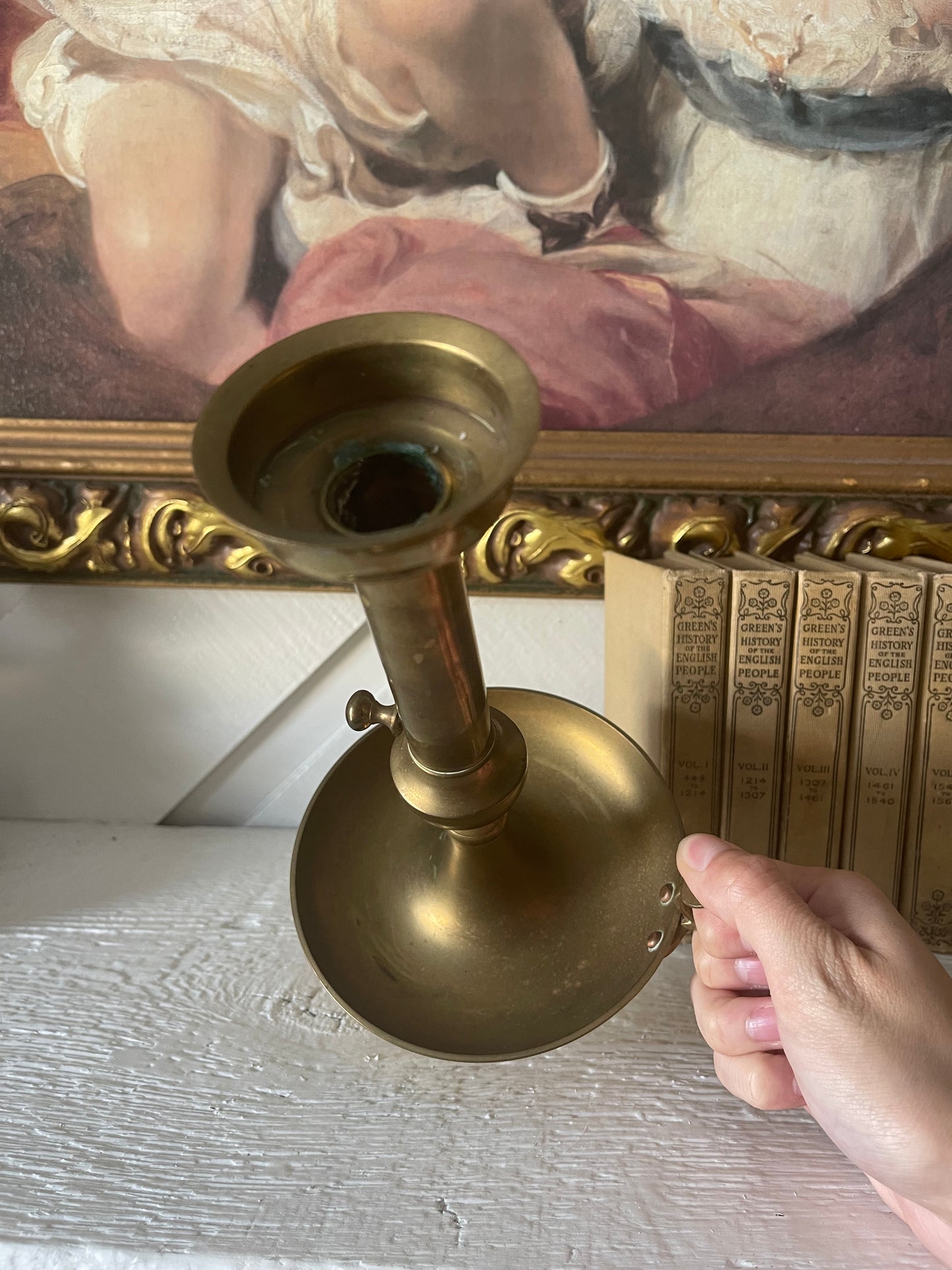 Vintage Brass Chamberstick Candle Holder