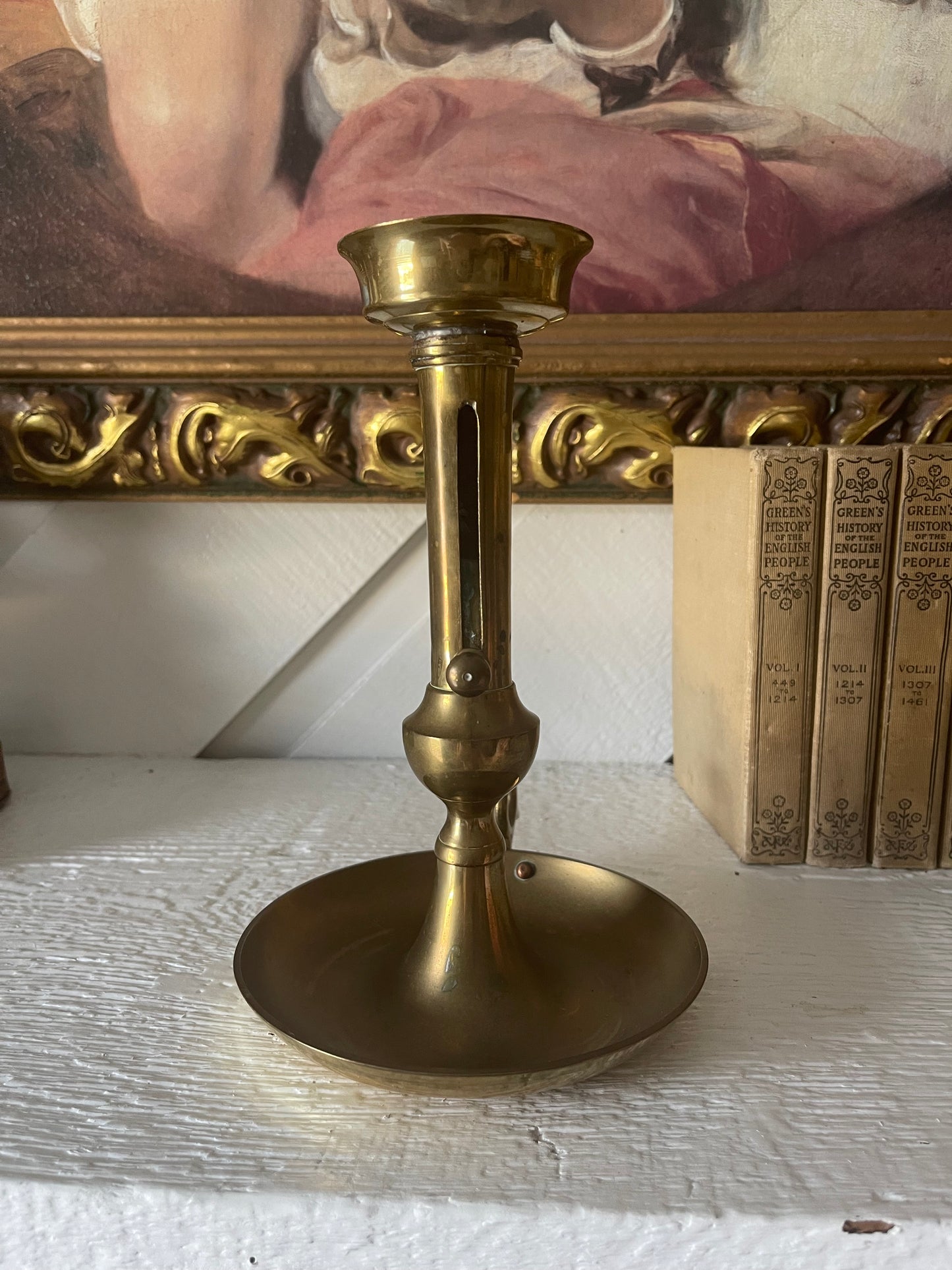 Vintage Brass Chamberstick Candle Holder
