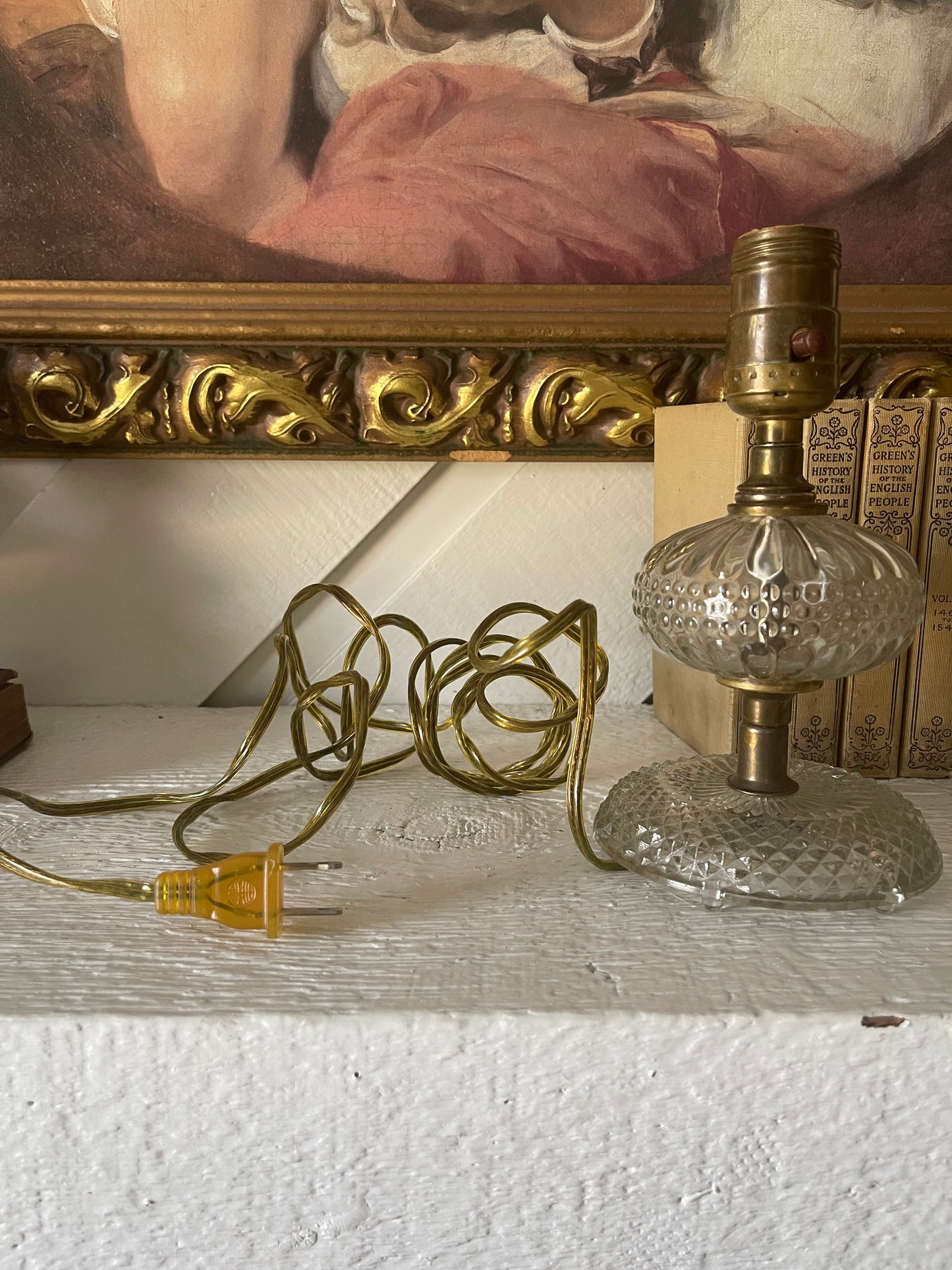 Hobnail Crystal Glass Lamp