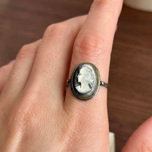 Vintage Cameo Silver ring size 5