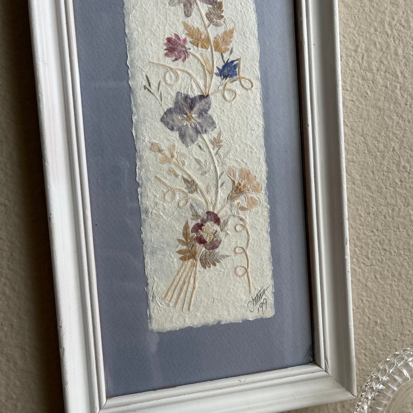 Blue Framed Dried Flowers